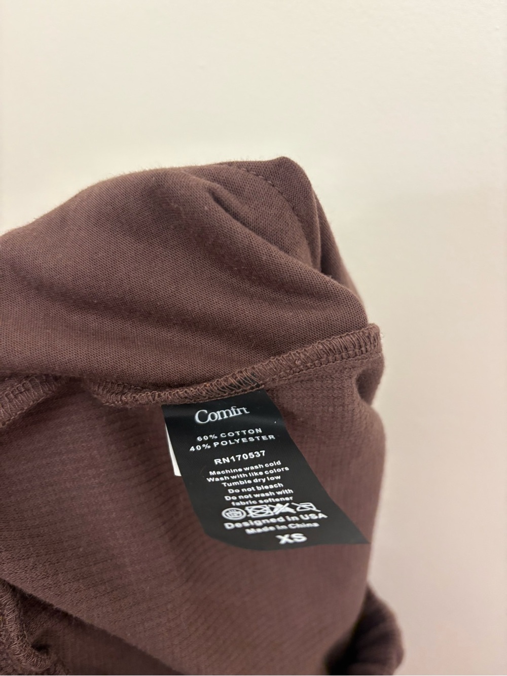 Comfrt Brown Waffle Knit Wide Leg Sweatpants - Picture 4 of 4